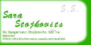 sara stojkovits business card